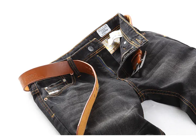 Black Brown Dark Washed Distressed Jeans 11
