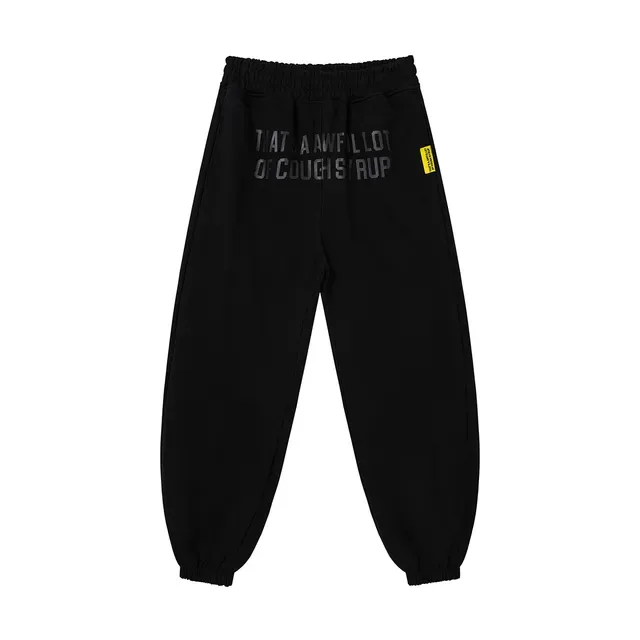 Black Jogger Silhouette Elastic Waistband Sweatpant 2