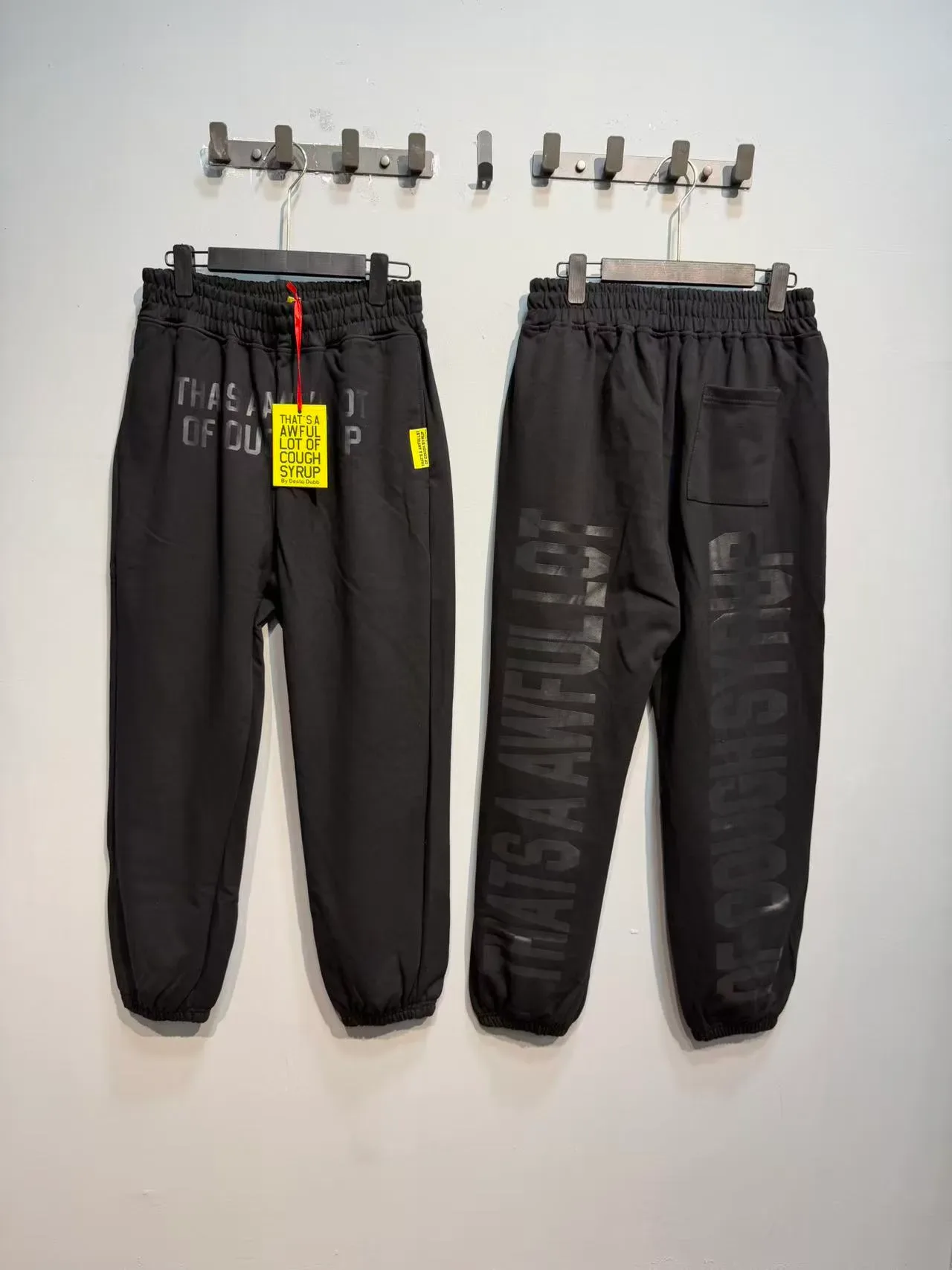 Black Jogger Silhouette Elastic Waistband Sweatpant 4