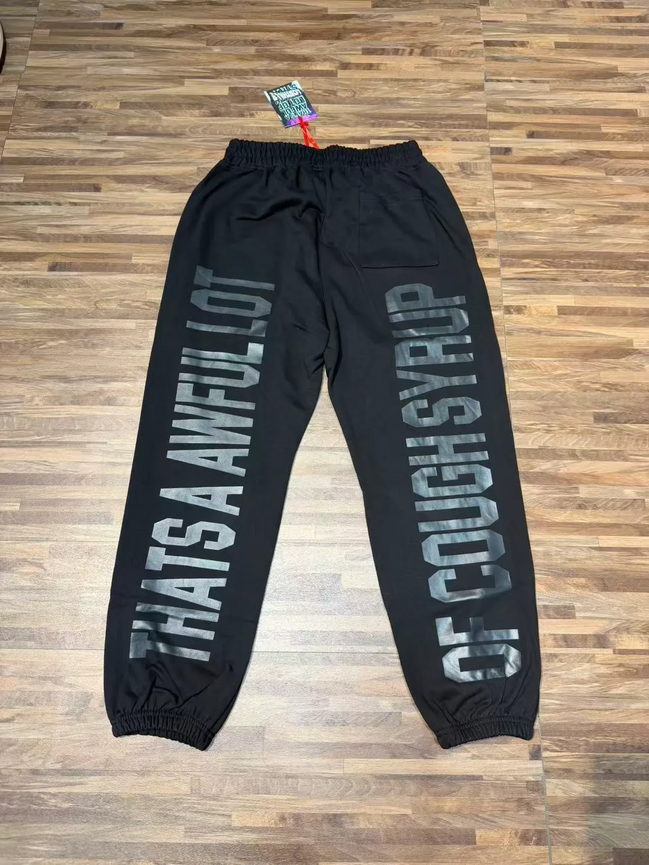 Black Jogger Silhouette Elastic Waistband Sweatpant 6