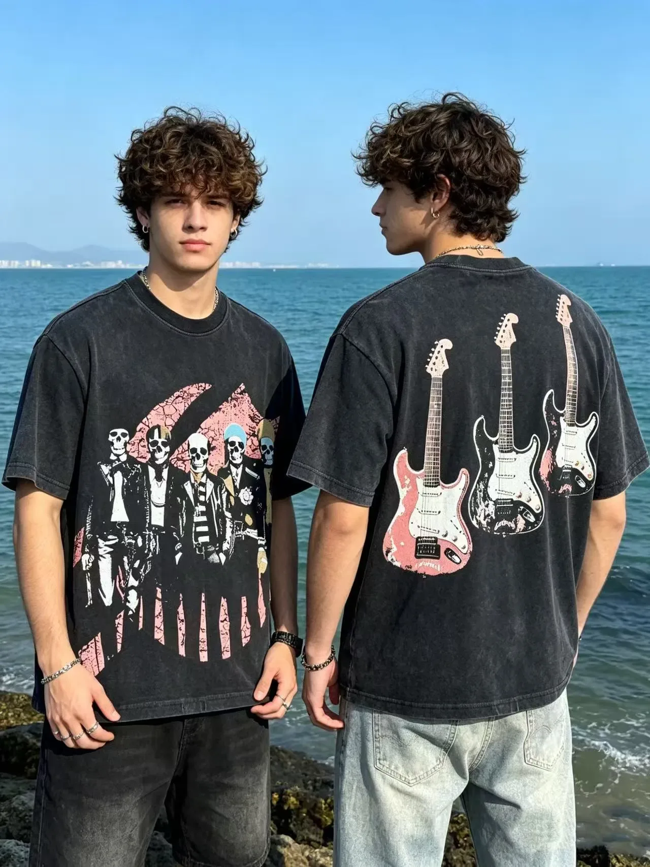 Black Oversized Graphic Print T-Shirt 2