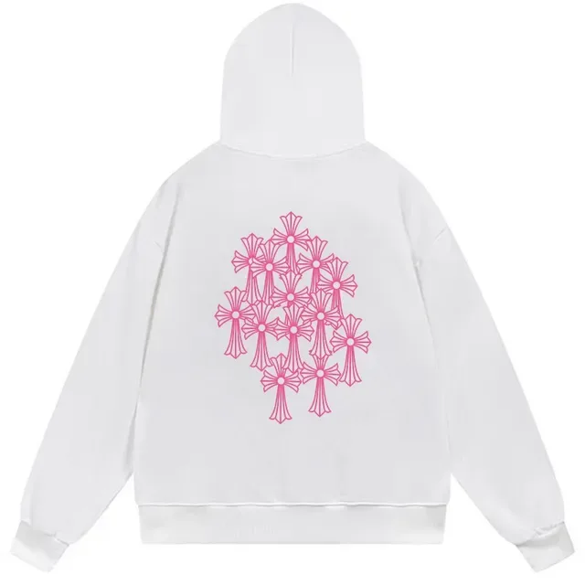 Sweat à capuche noir rose à fermeture éclair oversized 3