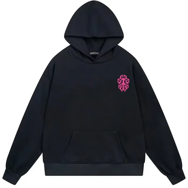 Sweat à capuche noir rose à fermeture éclair oversized 4