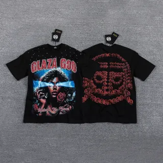 Black Red Graphic-Print Oversized Fit T-Shirt