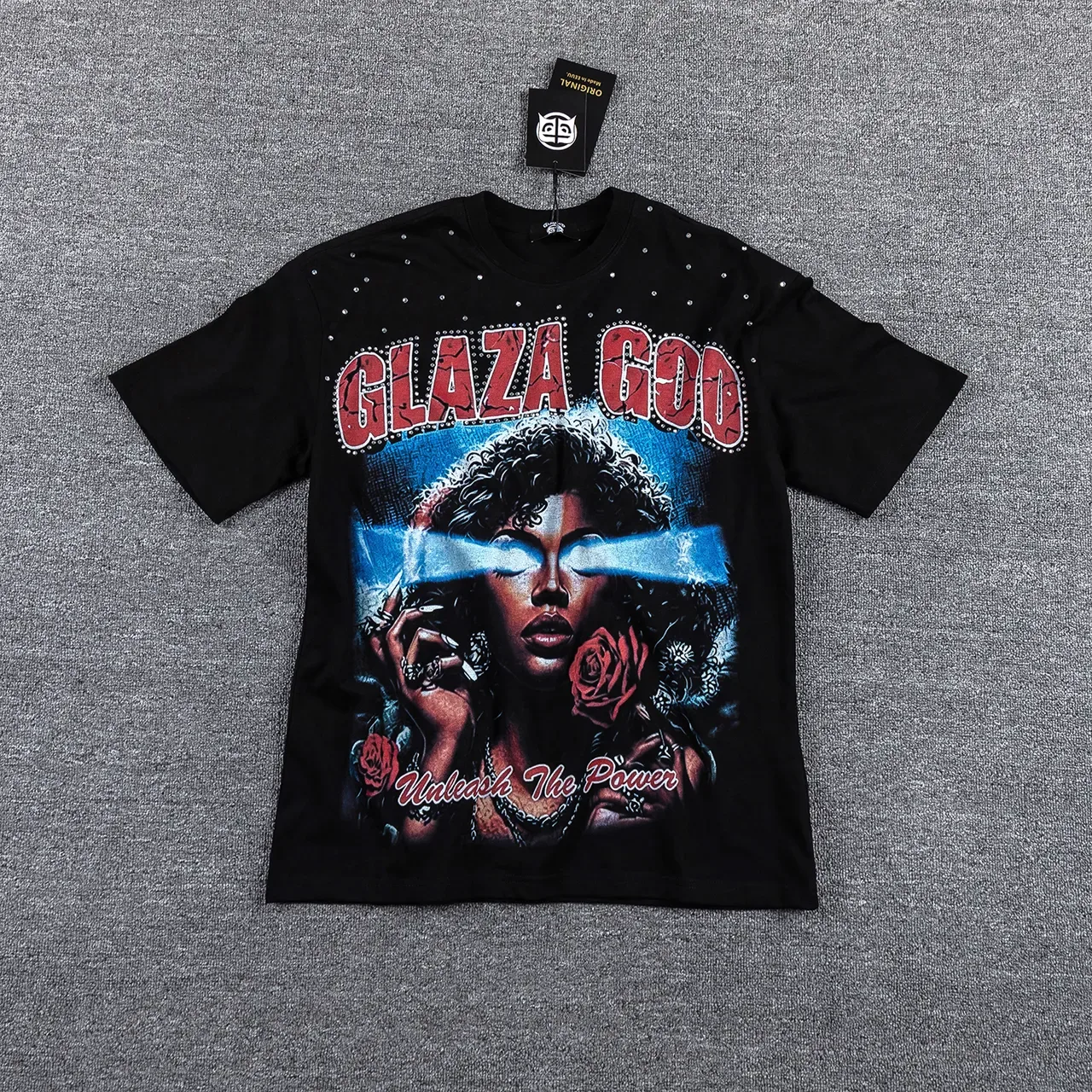 Black Red Graphic-Print Oversized Fit T-Shirt 2