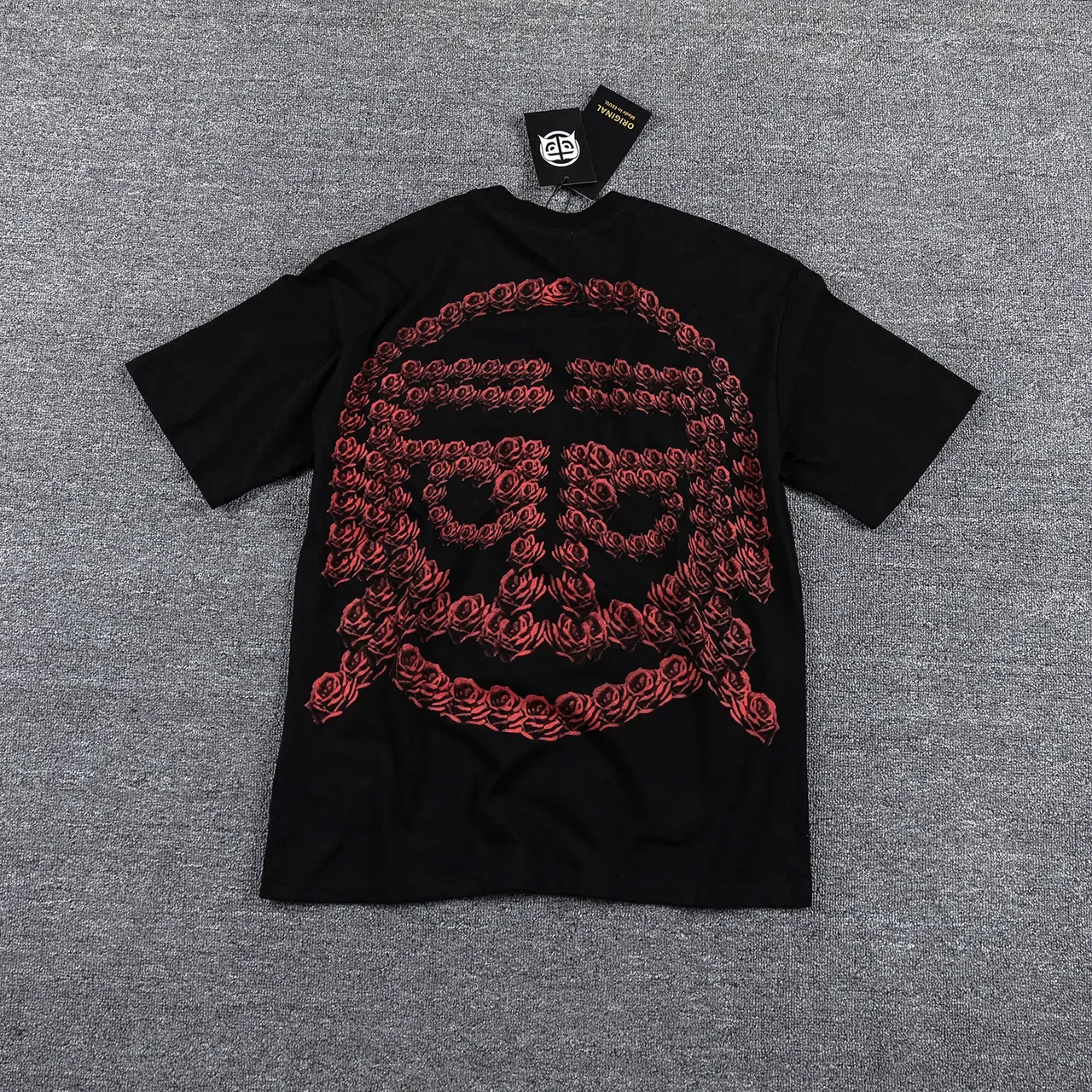 Black Red Graphic-Print Oversized Fit T-Shirt 3