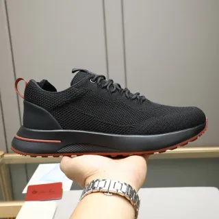 Black Red Knit Upper Sculpted Midsole Sneakers