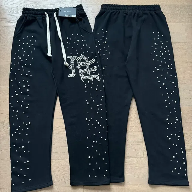 Black Rhinestone-Embellished Graphic Logo Tracksuit 5