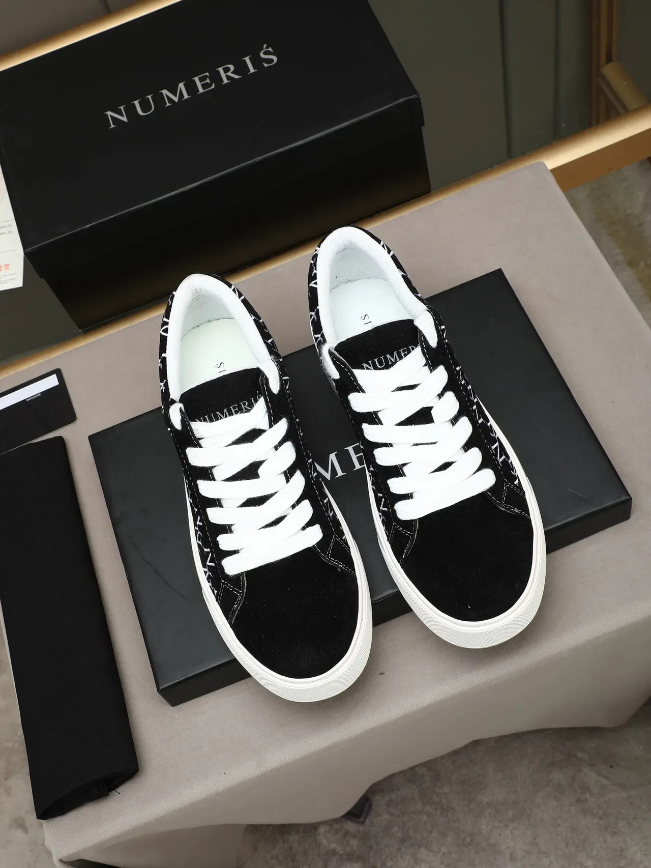 Black Suede Monogram Platform Low-Top Sneakers 3