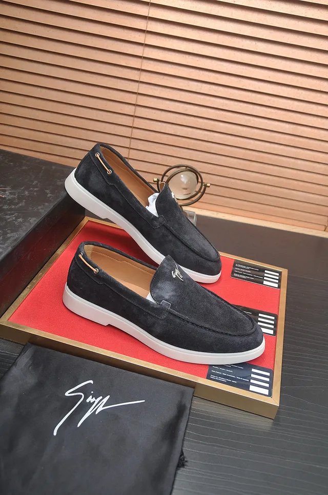 Black White Suede Upper Contrast Sole Loafer 6