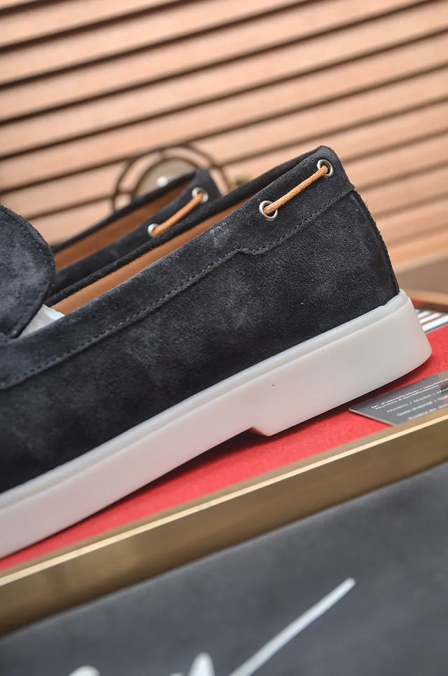 Black White Suede Upper Contrast Sole Loafer 9