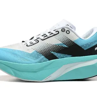 Blue White Engineered Mesh Upper Geometric Black Overlay Sneakers