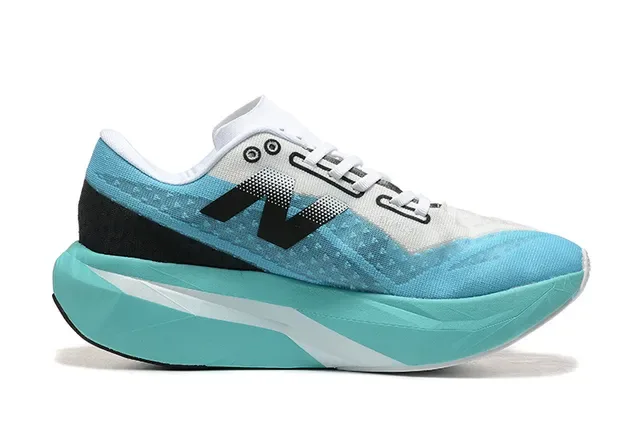 Blue White Engineered Mesh Upper Geometric Black Overlay Sneakers 6