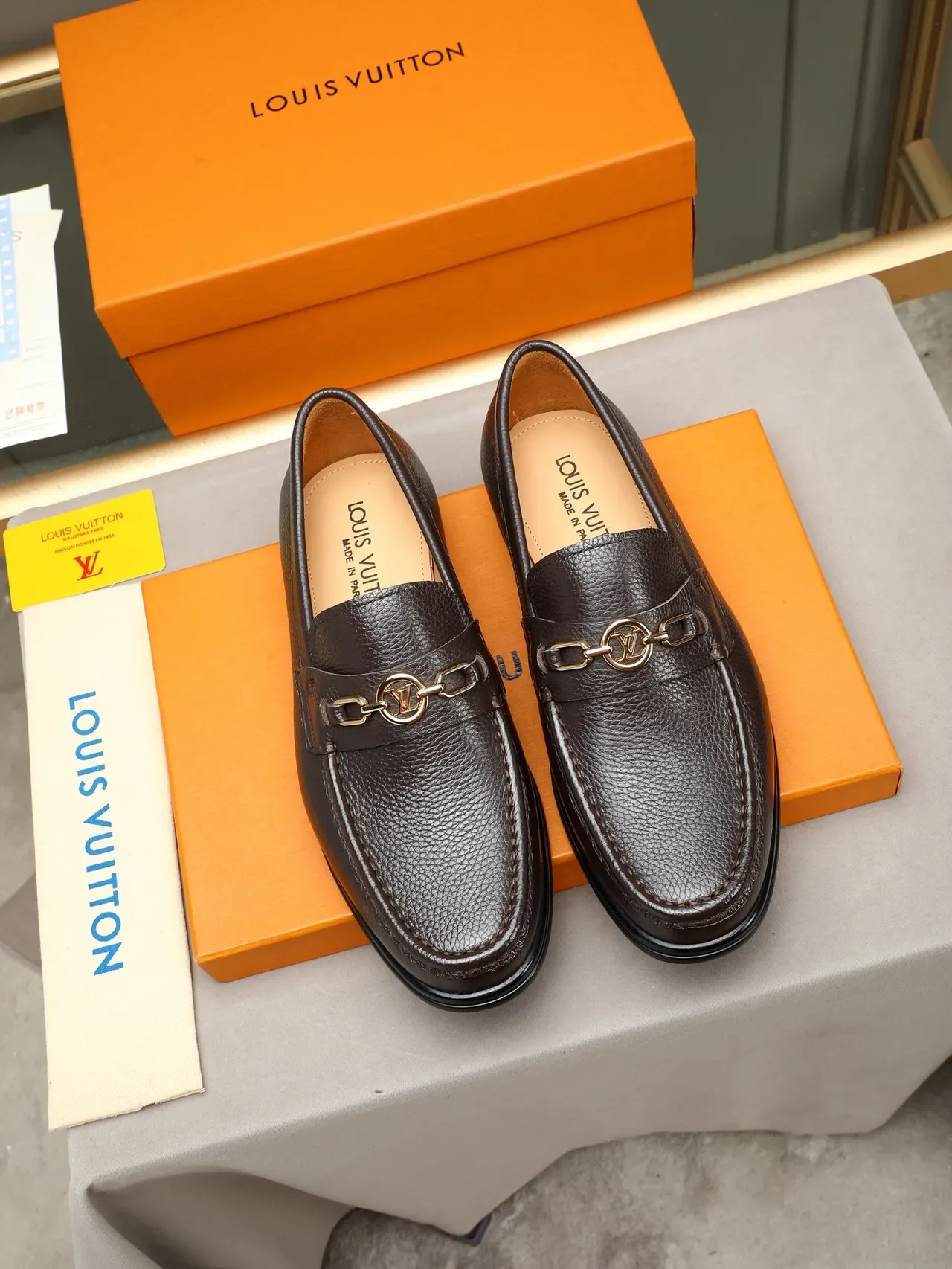 Brown Pebbled Leather Horsebit Loafer 2