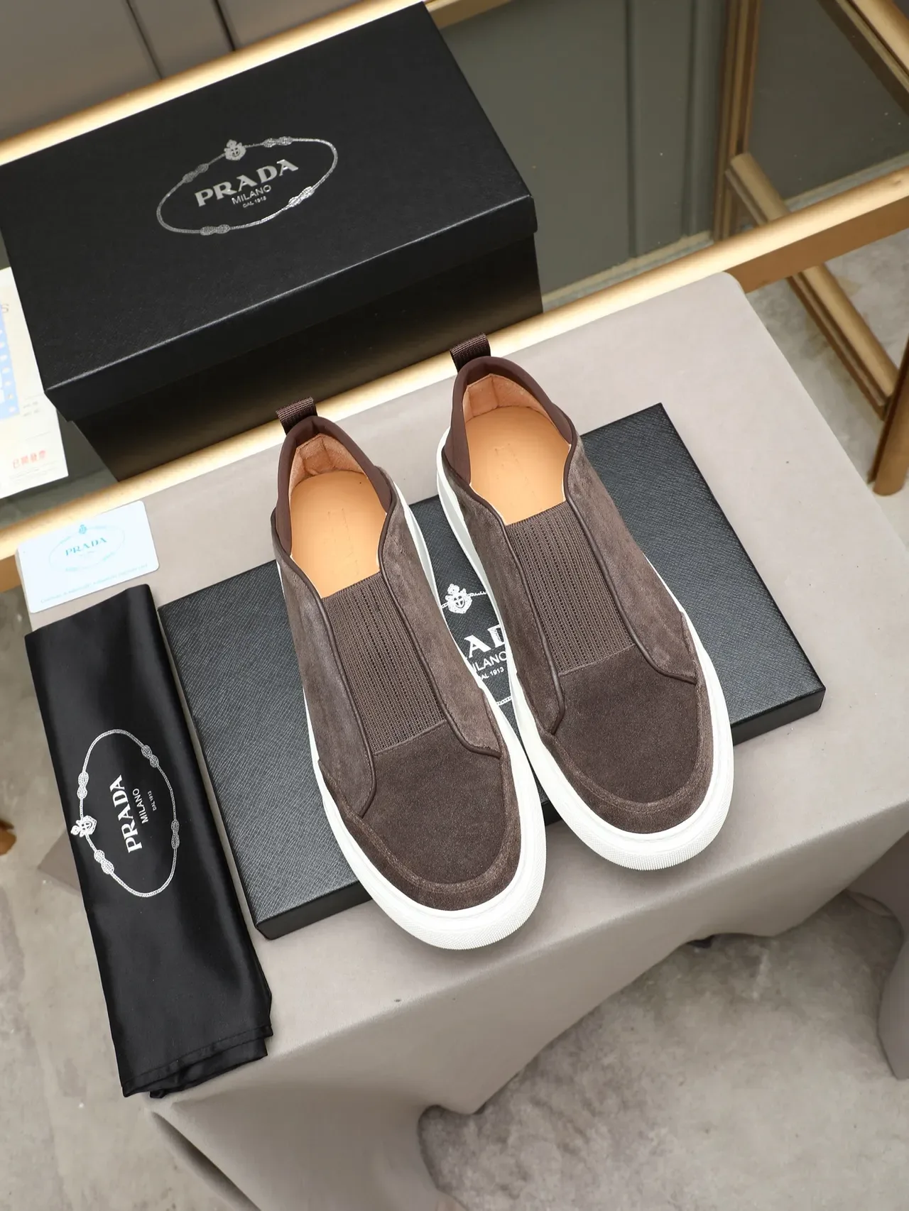 Brown Suede Slip-On Platform Sneaker 2