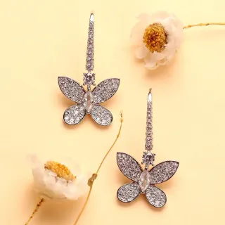 أقراط فراشة Pavé كريستال Marquise قطرة