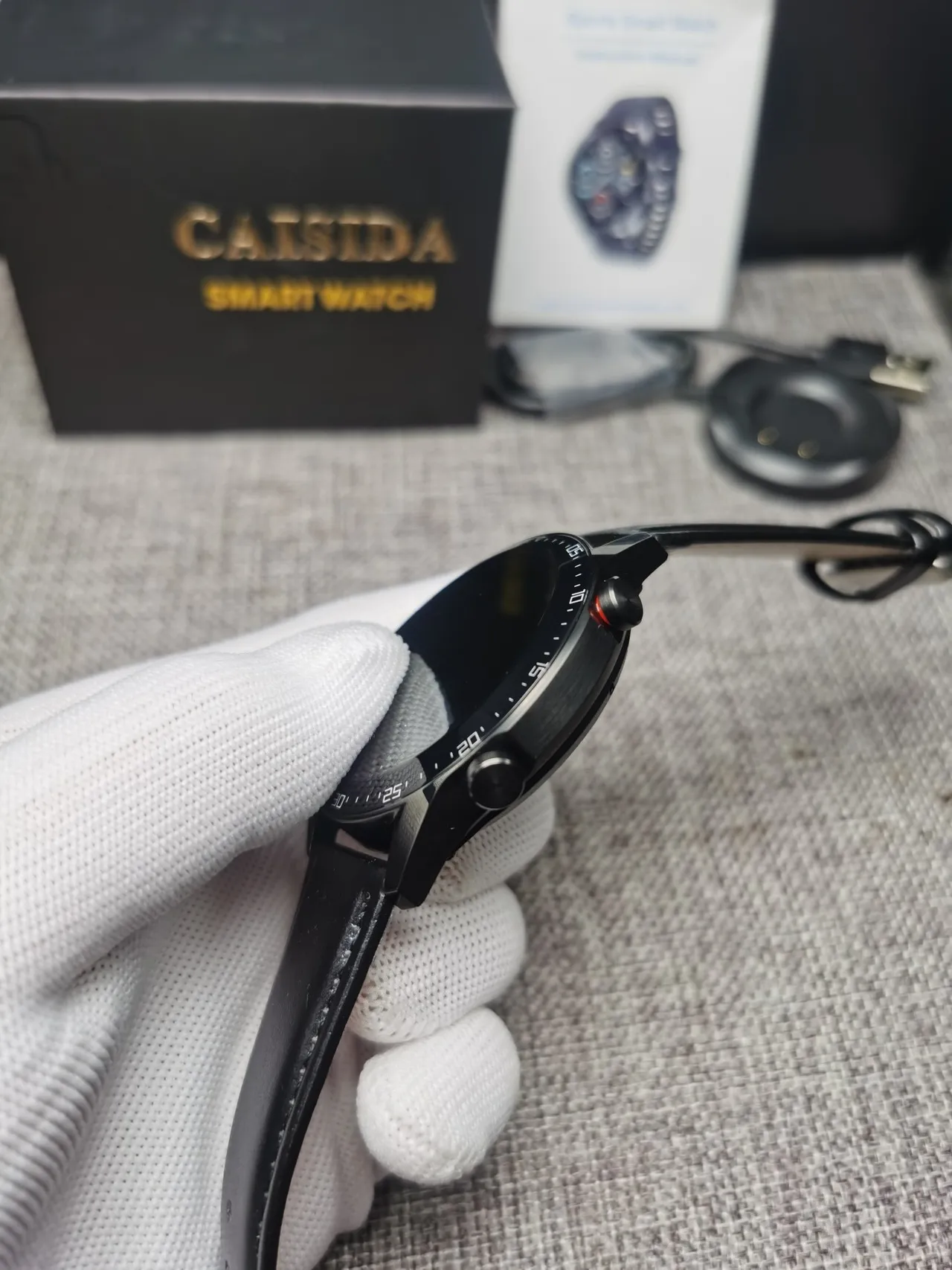 CAISIDA काली नीली मैट केस सिलिकॉन पट्टी खेल घड़ी 4