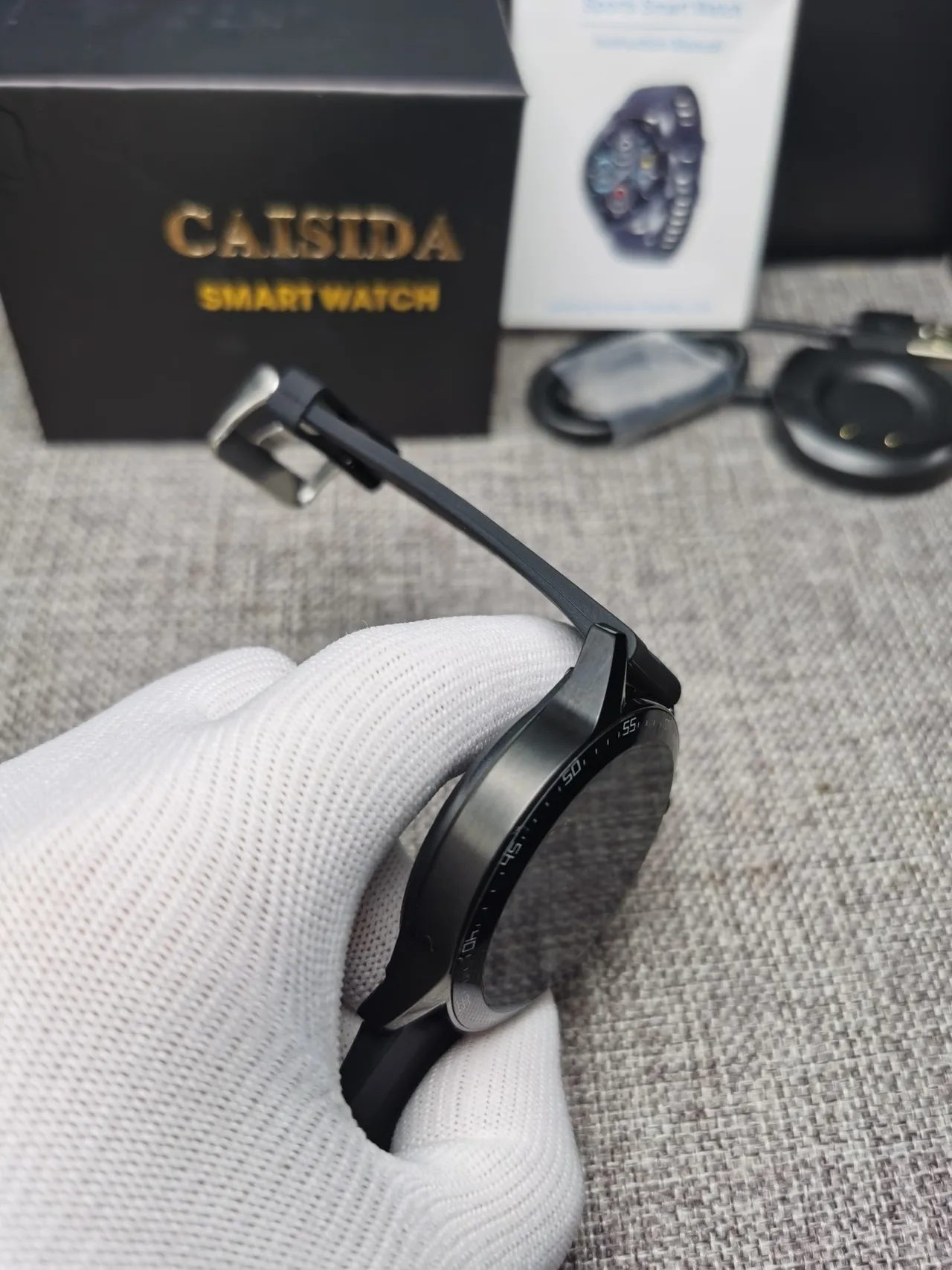 CAISIDA काली नीली मैट केस सिलिकॉन पट्टी खेल घड़ी 8