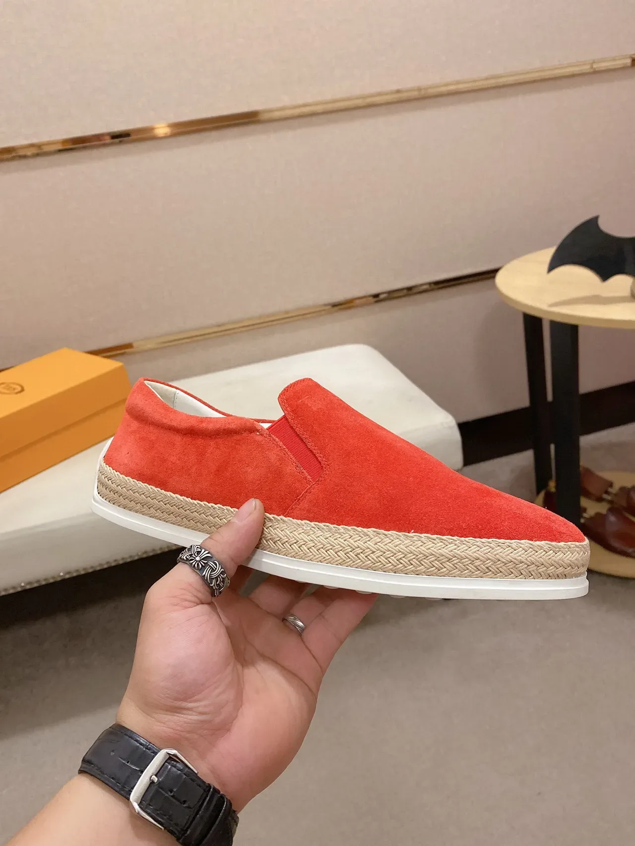 Alpargata slip-on de ante coral 7