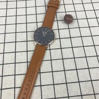 Daniel Wellington Classic Minimalist Black Dial Tan Leather Quartz Watch