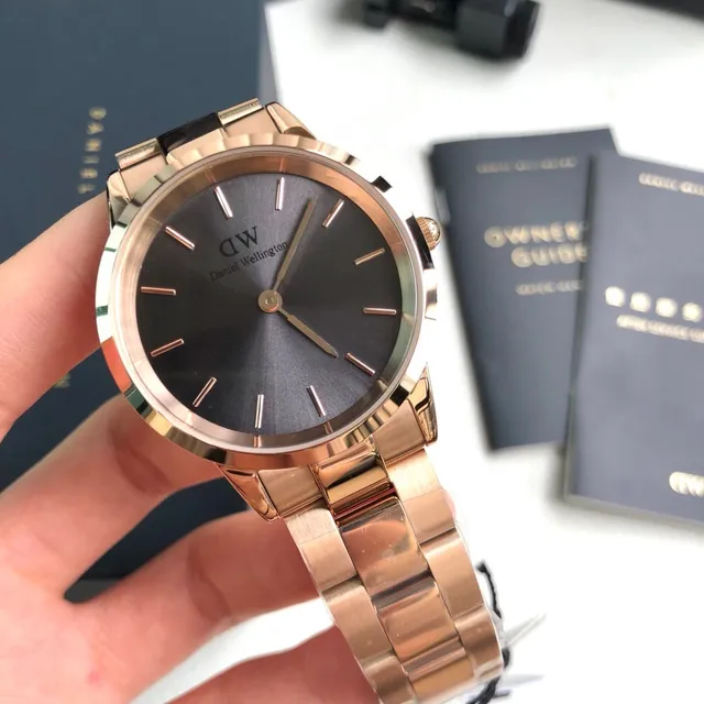 Daniel Wellington Classic Petite गुलाबी सोना गहरा भूरा डायल क्वार्ट्ज घड़ी 2