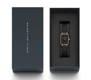 Daniel Wellington 迷你黑金 矩形表壳 极简表盘 石英手表 4