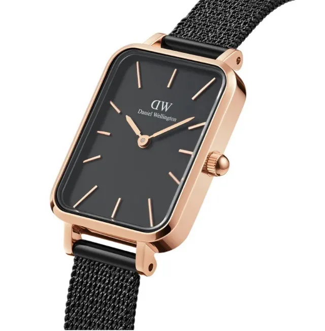 Daniel Wellington 迷你黑金 矩形表壳 极简表盘 石英手表 5