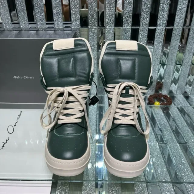Dark Green and Beige High-Top Platform Lifestyle Sneakers 8