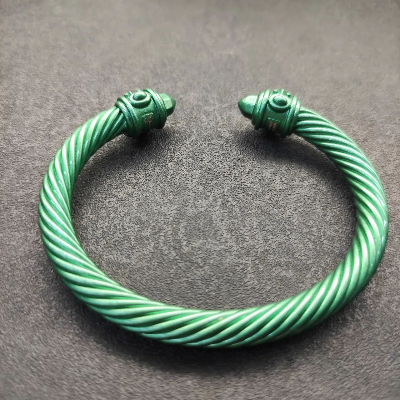 David Yurman Cable Classics Serpent Green Twisted Head Terminals Bracelet 6