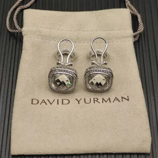 David Yurman Cushion-Cut Pavé Halo أقراط