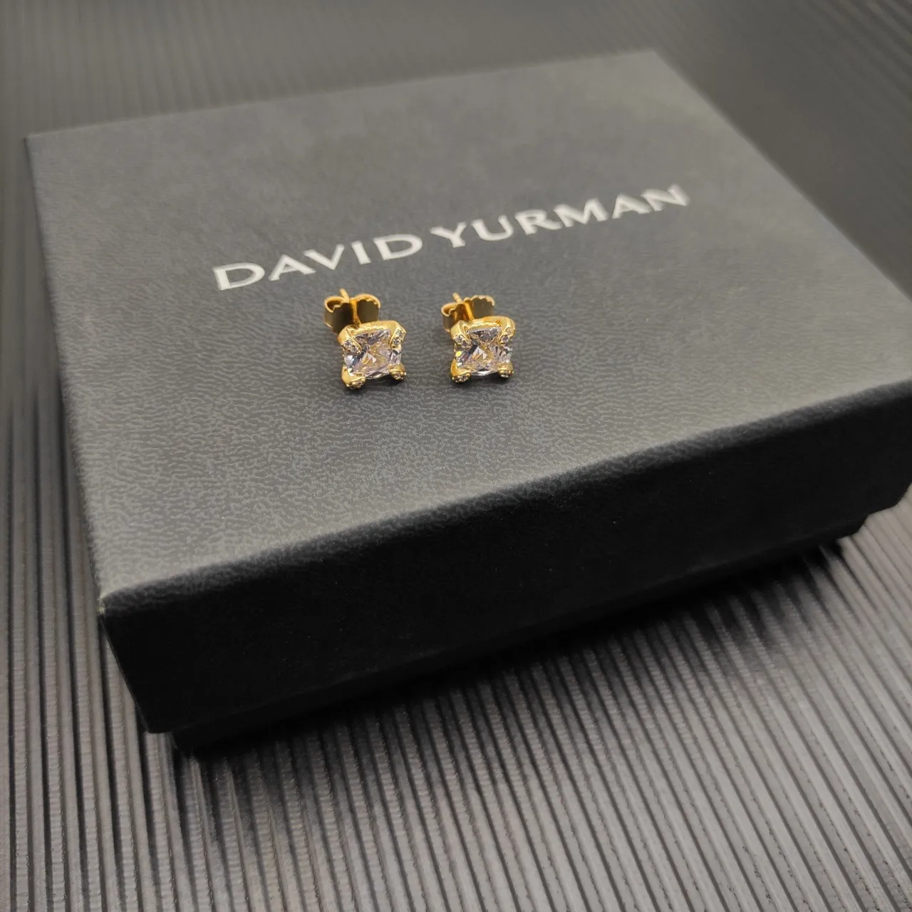 David Yurman Gold-Tone Square-Cut Stud Earrings 5