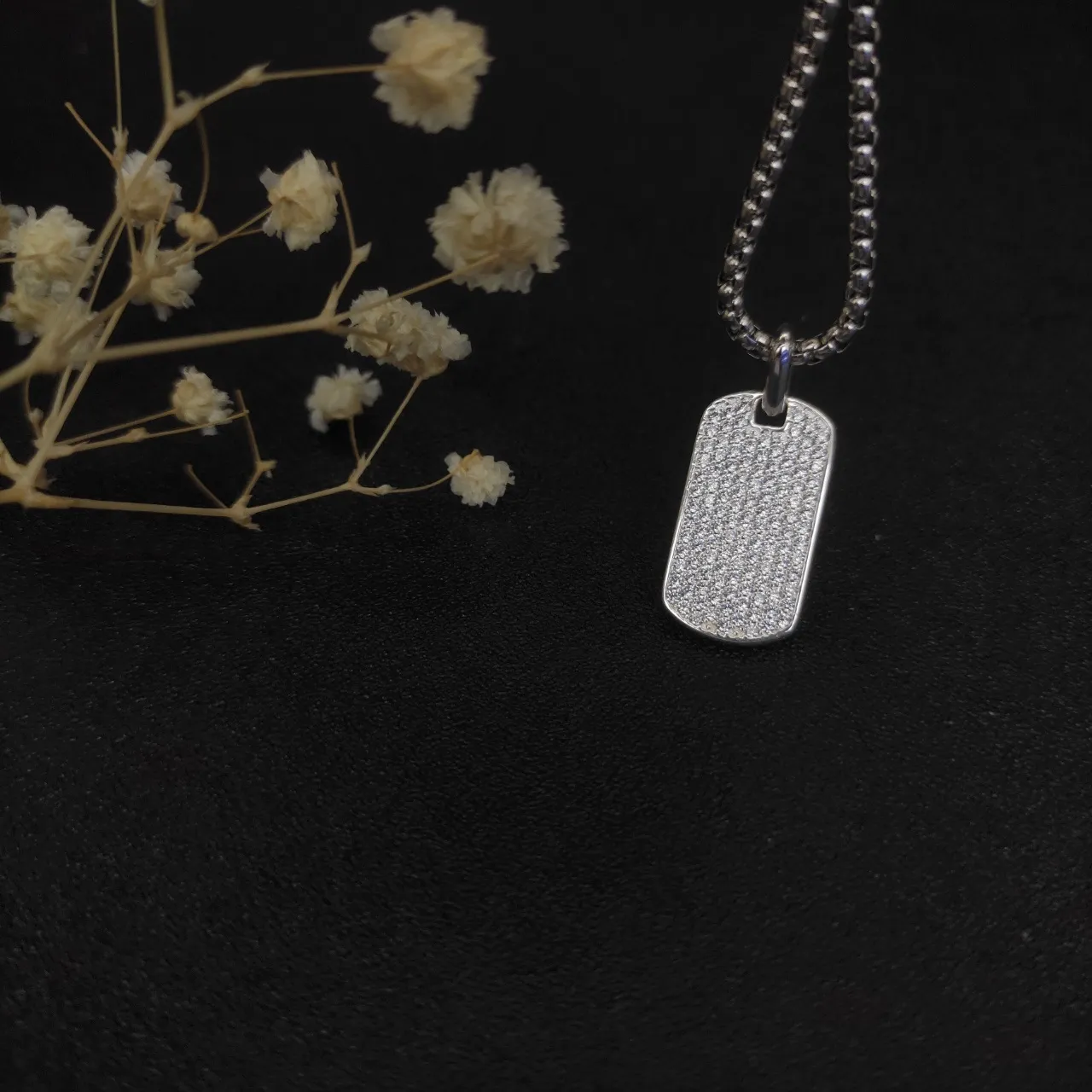 David Yurman Silver Gold Box-Chain Engraved Leaf-Chevron Pendant Necklace 6
