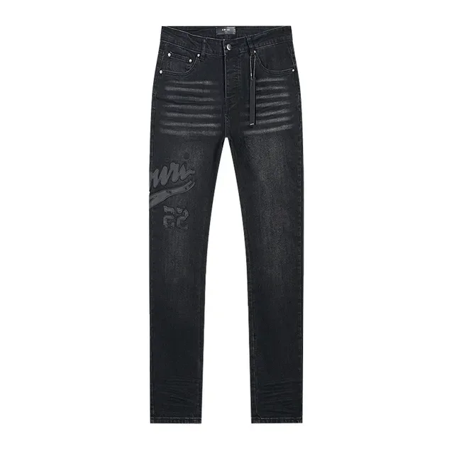 Distressed Black Graphic Print Slim-Fit Jeans 2