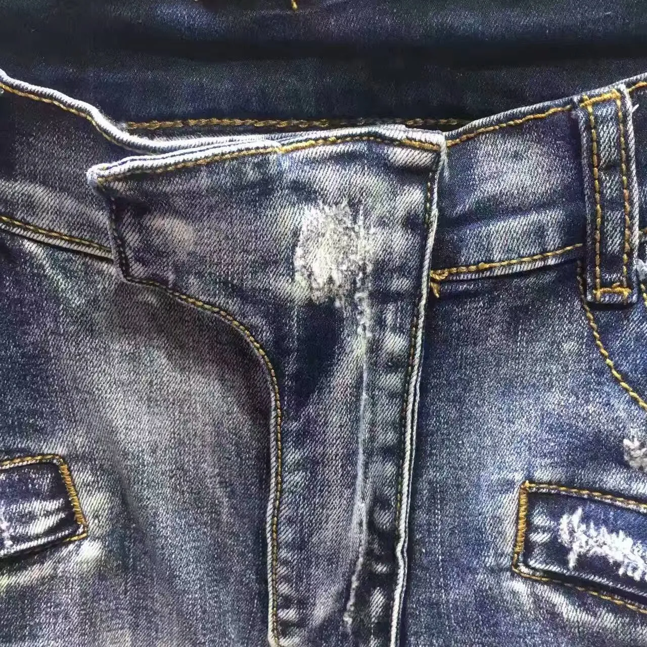 Distressed Moto-Panelled Patchwork Gray Jeans 4