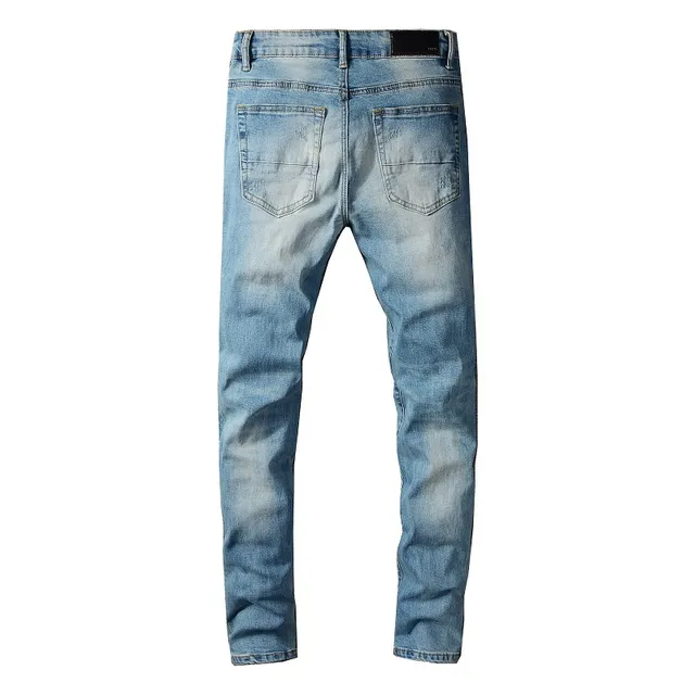 Distressed Slim-Fit Light-Wash Azul jeans 2