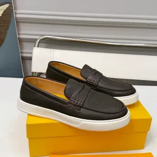 DOUCAL'S Negro Blanco Penny Cuero Superior Loafer