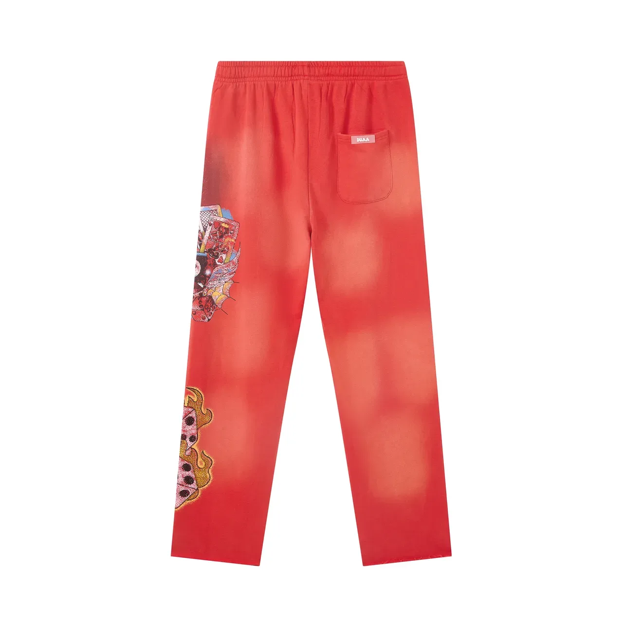DUA Graphic-Print Gradient Red Flared Sweatpants 4