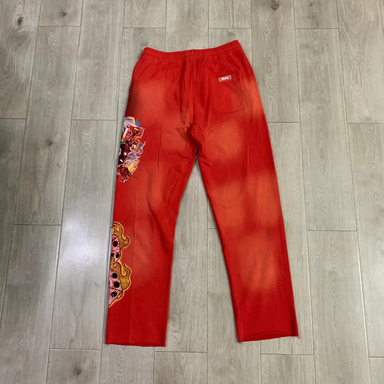 DUA Graphic-Print Gradient Red Flared Sweatpants 6