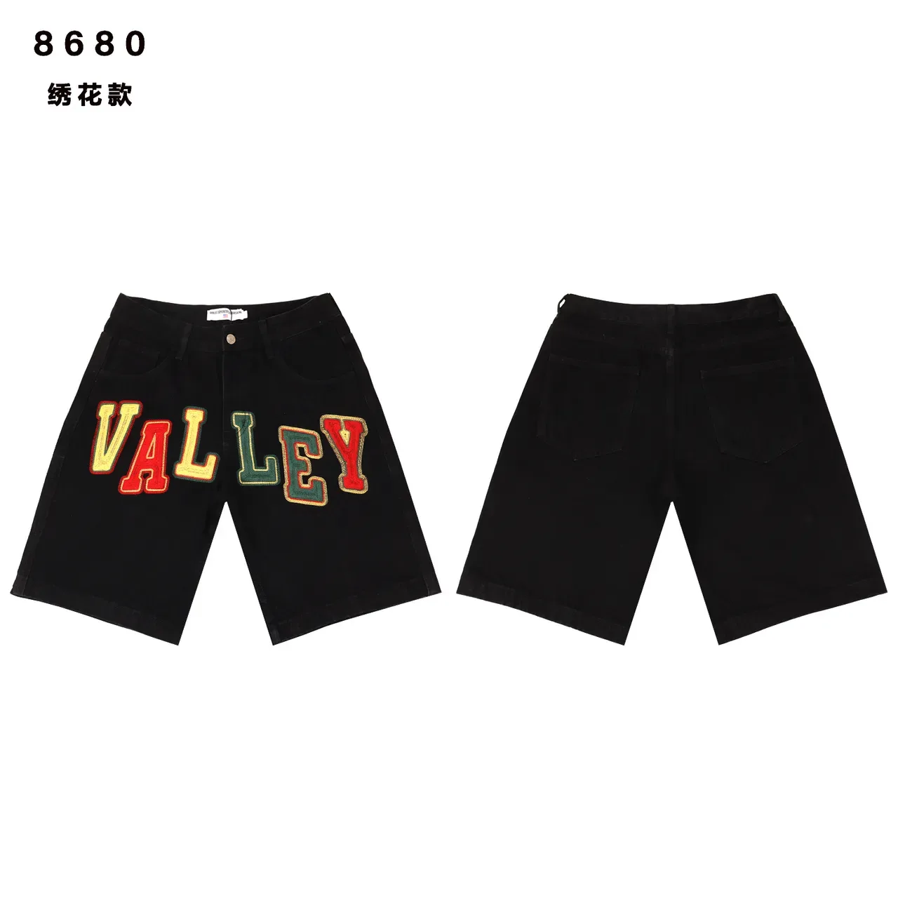 Shorts Denim Bordados con Logo 'VALLEY' 2