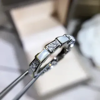 几何连珠欧泊碎钻戒指