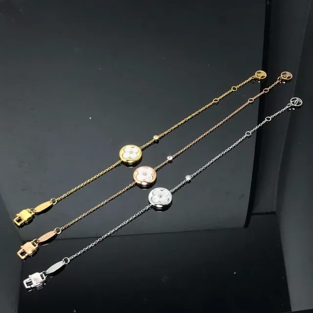Gold Silver Floral Pendant Mother-of-Pearl Inlay Necklace 3