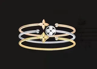 Gold Silver Open Bangle Geometric Diamond-Shaped Charm Bracelet 3