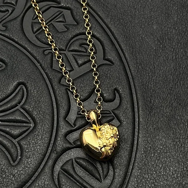 Gold-Tone Floral Heart Pendant Necklace 4