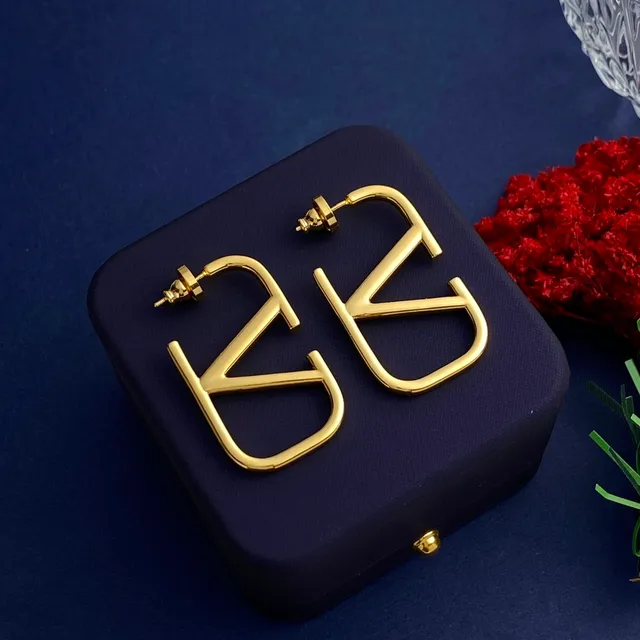 Gold-Tone Geometric V-Cut Hoop Earrings 7