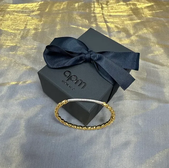 Gold-Tone Pavé Stone Chain Link Bracelet 6