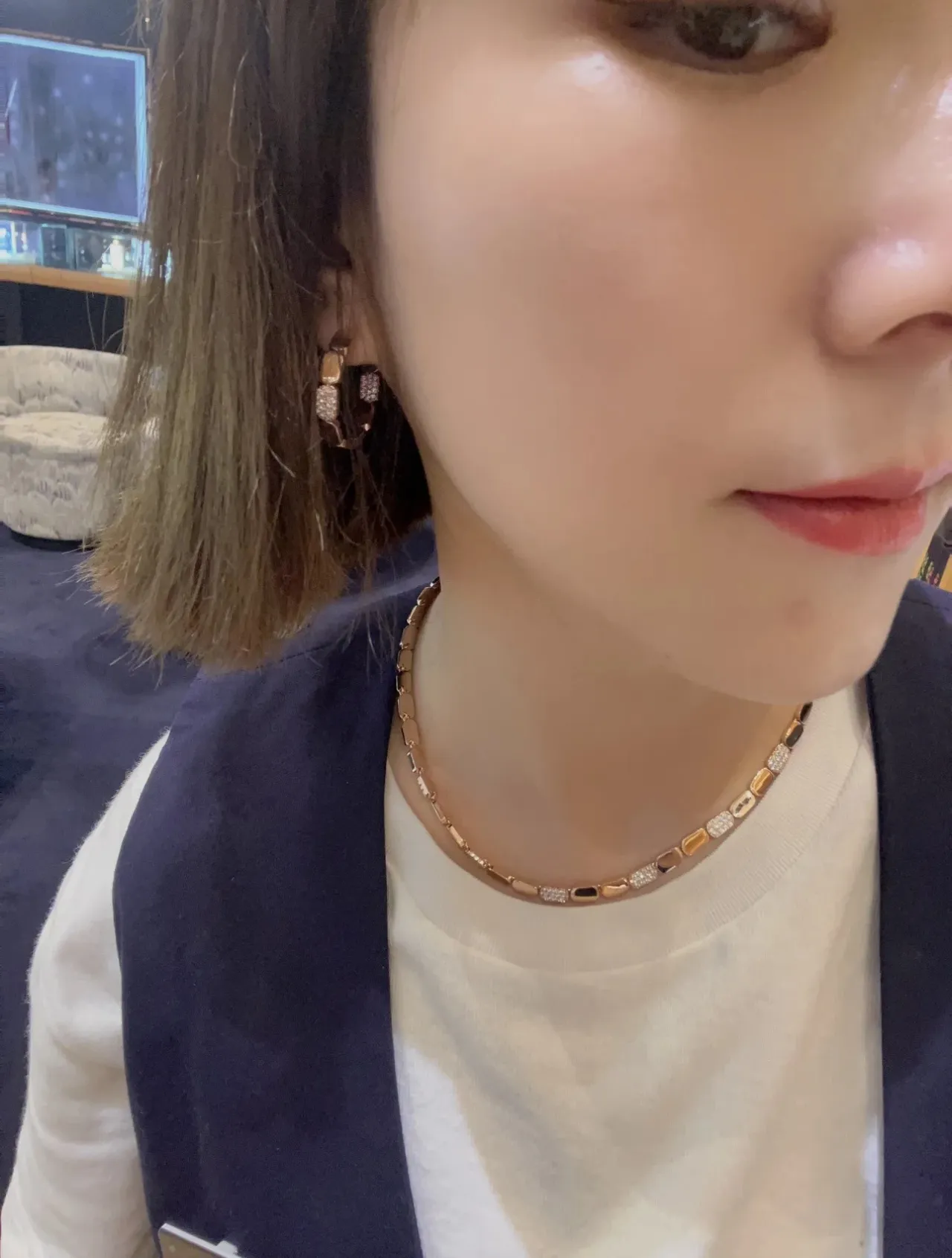 Gold-Tone Segmented Pavé Hoop Earrings 2