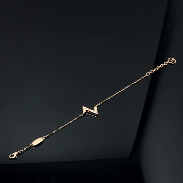 أساور سلسلة مع قلادة زيجزاج بالألوان الذهبية والفضية والذهبية الوردية 3