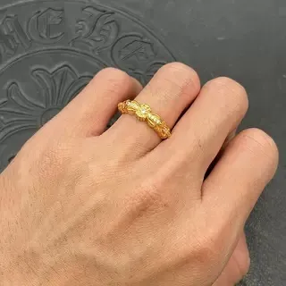 Gold Transparent Open-Cuff Ring 2