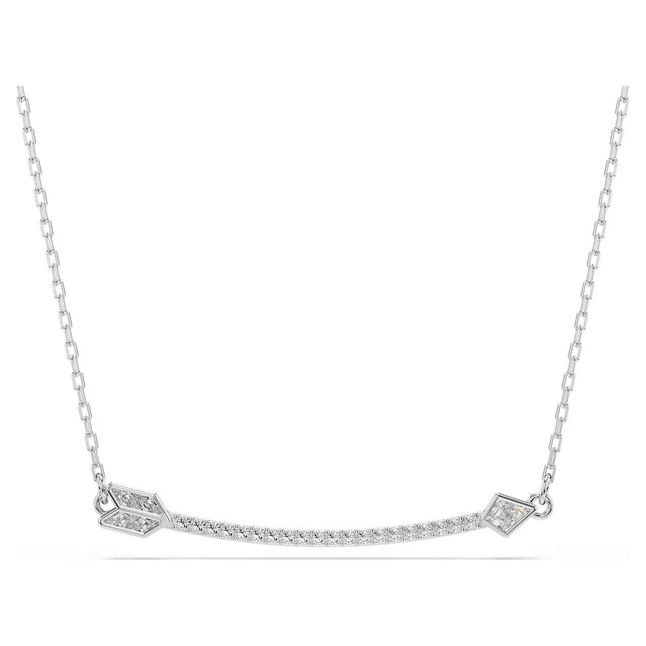 Gold White Heart-Shaped Padlock Pendant Metal Necklace 2