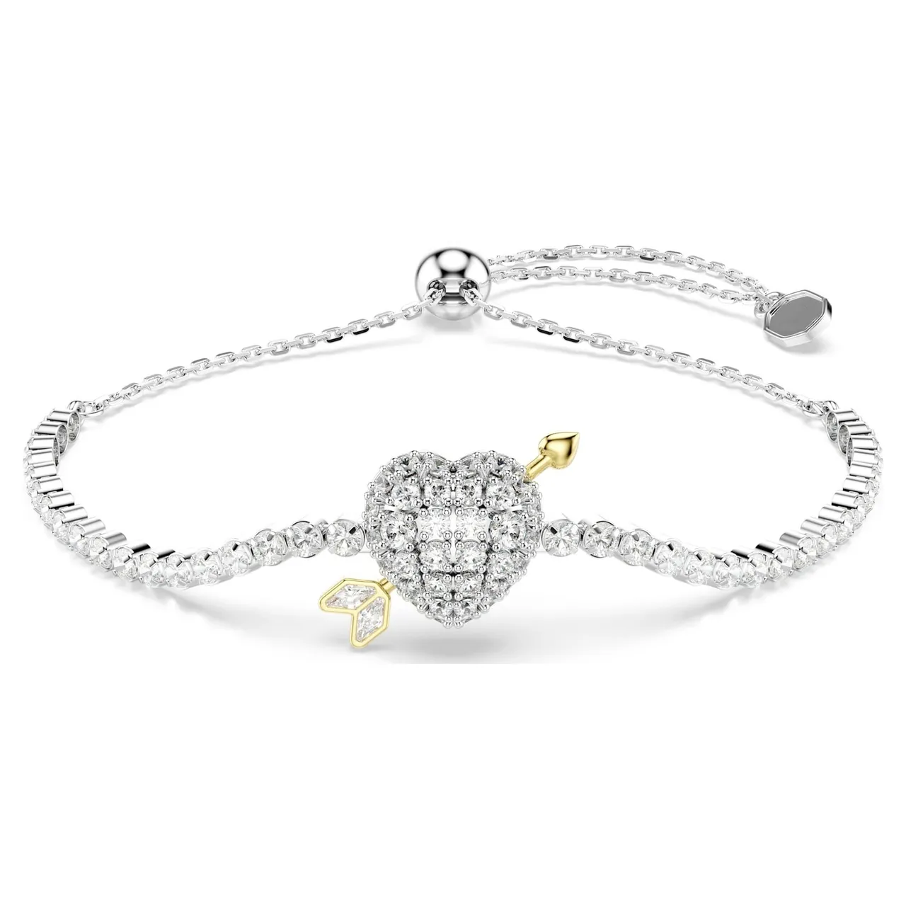 Gold White Heart-Shaped Padlock Pendant Metal Necklace 14